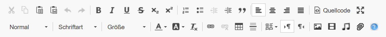 Screenshot Texteditor-Toolbar
