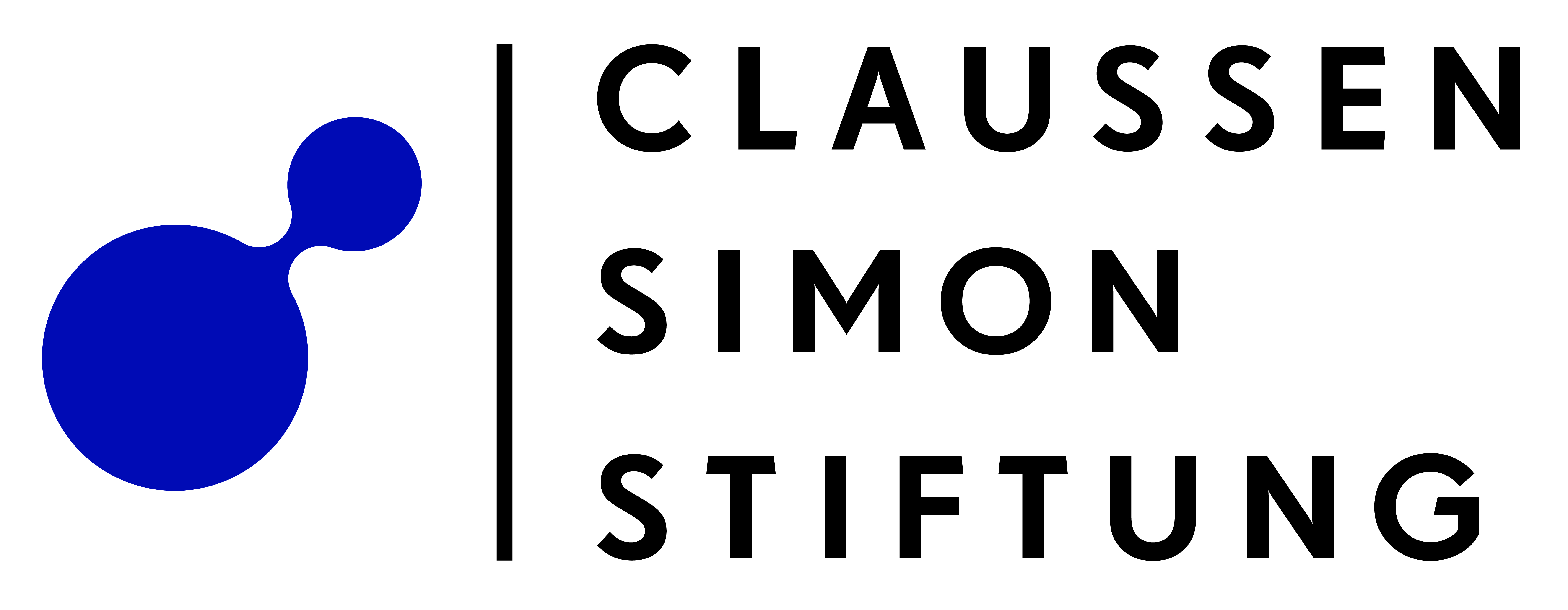 Logo mit zwei blauen Kreisen und dem Schriftzug: "Claussen Simon Stiftung"