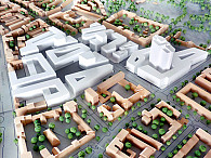 Modell des künftigen Campus, Bundesstraße Nord. Foto: BWF